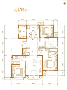 中冶·德贤公馆四居户型图