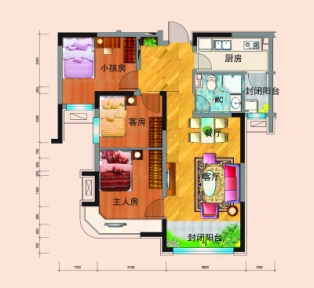 00m 2 迁安碧桂园户型图g262别墅二层 面积:260.