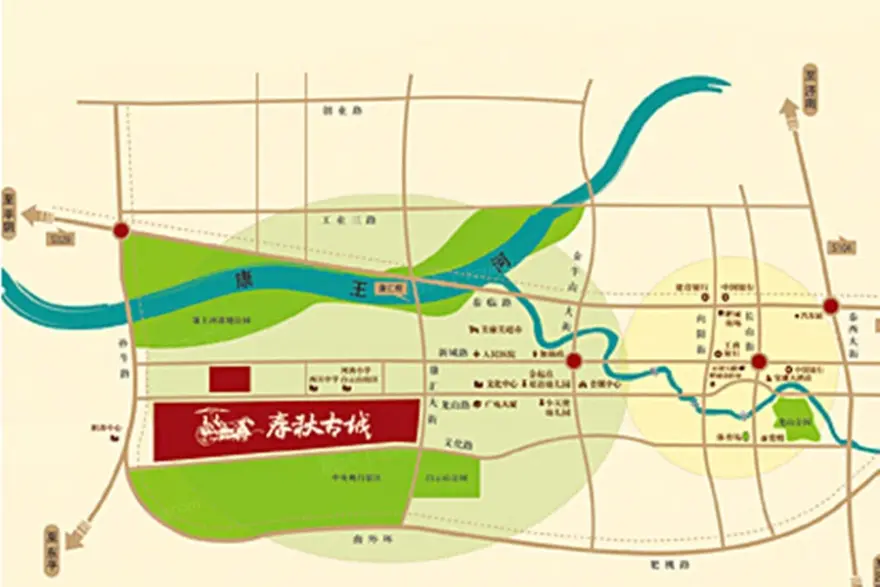 春秋古城交通图-肥城房天下