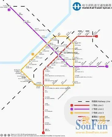 哈尔滨轨道交通线路图