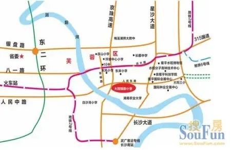交通路网环伺,随着周边阿里巴巴电商产业园,浏阳河滨河路及风光带